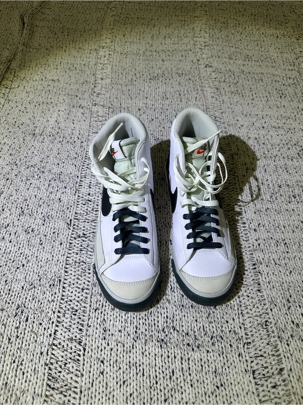 Nike Kids White and Black High-Top Sneakers